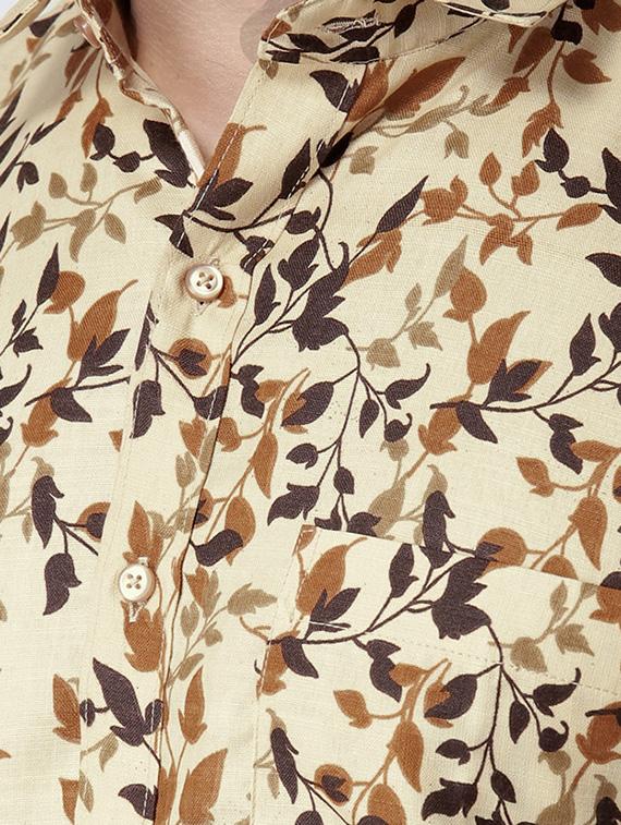 brown cotton blend casual shirt - 15383735 - Zoom Image - 4