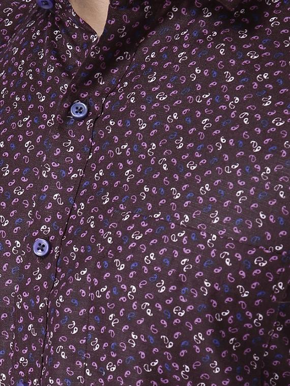 purple cotton blend casual shirt - 15383742 - Zoom Image - 4