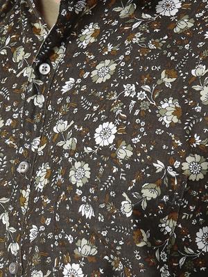 brown cotton blend casual shirt - 15383744 - Standard Image - 4