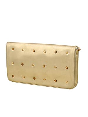 gold leatherette (pu) regular clutch - 15384168 - Standard Image - 4