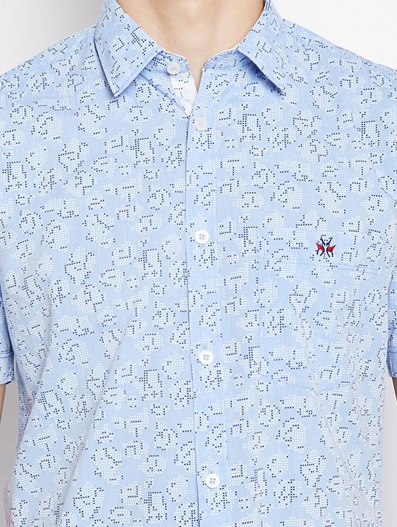 light blue cotton casual shirt - 15385303 - Zoom Image - 4