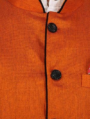 orange cotton nehru jacket - 15385842 - Standard Image - 4
