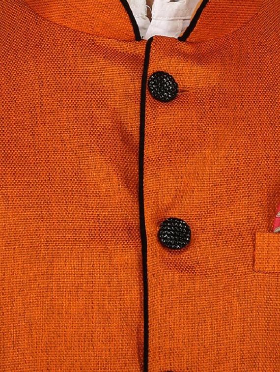 orange cotton nehru jacket - 15385842 - Zoom Image - 4