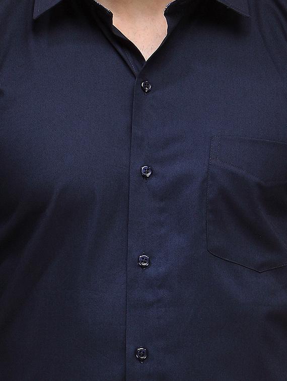 navy blue cotton formal shirt - 15385866 - Zoom Image - 4
