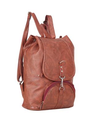 brown leatherette (pu) regular backpack - 15386289 - Standard Image - 4