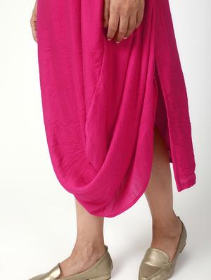 cowl hem side slit dress - 15386367 - Standard Image - 4