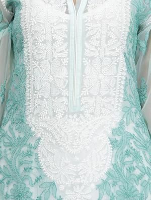 Chikankari straight kurti - 15387277 - Standard Image - 4
