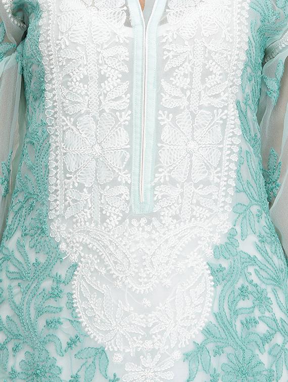 Chikankari straight kurti - 15387277 - Zoom Image - 4