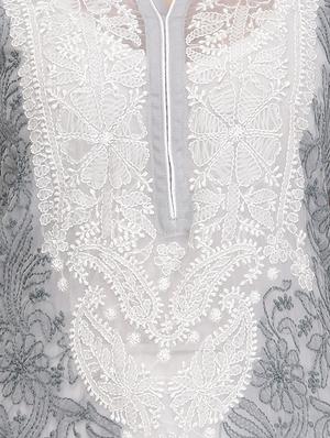 Chikankari straight kurti - 15387279 - Standard Image - 4