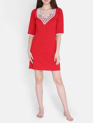 lace yoke short nighty - 15389747 - Standard Image - 4