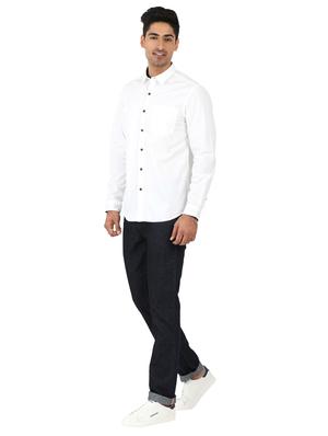 white solid casual shirt - 15389856 - Standard Image - 4