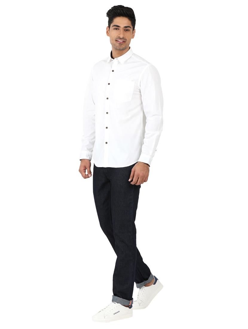 white solid casual shirt - 15389856 - Zoom Image - 4