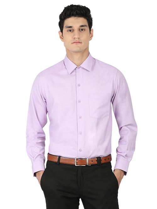 purple cotton blend formal shirt - 15389918 - Standard Image - 1