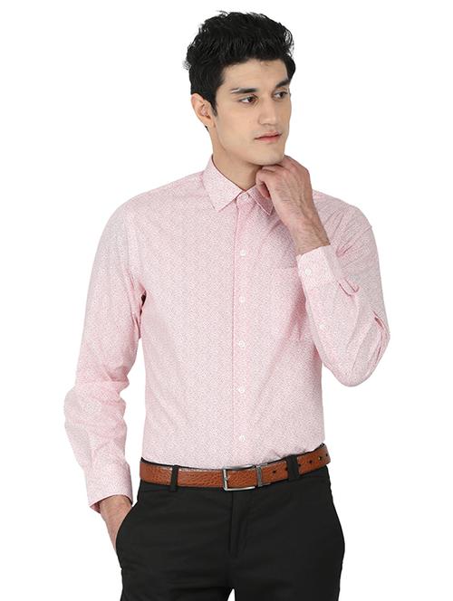 red cotton blend formal shirt - 15389950 - Standard Image - 1