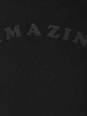 black cotton chest print t-shirt - 15390018 - Standard Image - 4