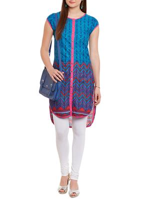printed high-low kurta - 15390492 - Standard Image - 4