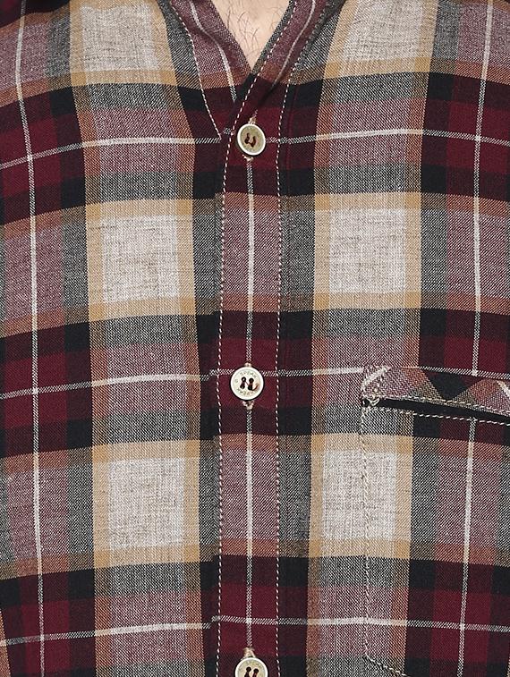 red cotton casual shirt - 15391529 - Zoom Image - 4