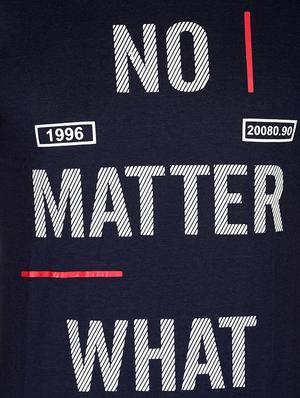 navy blue cotton front print t-shirt - 15391657 - Standard Image - 4