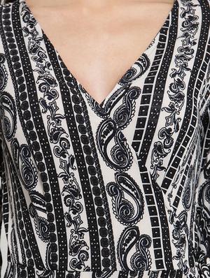surplice neck a-line dress - 15394175 - Standard Image - 4
