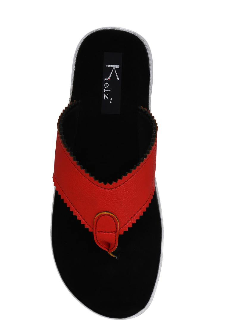 red leatherette toe separator slipper - 15394804 - Zoom Image - 4