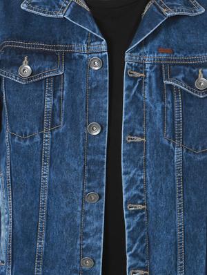 blue cotton denim jacket - 15394839 - Standard Image - 4