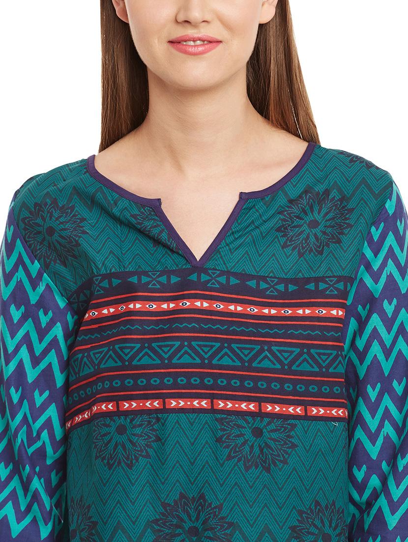 Printed straight kurti - 15394854 - Zoom Image - 4