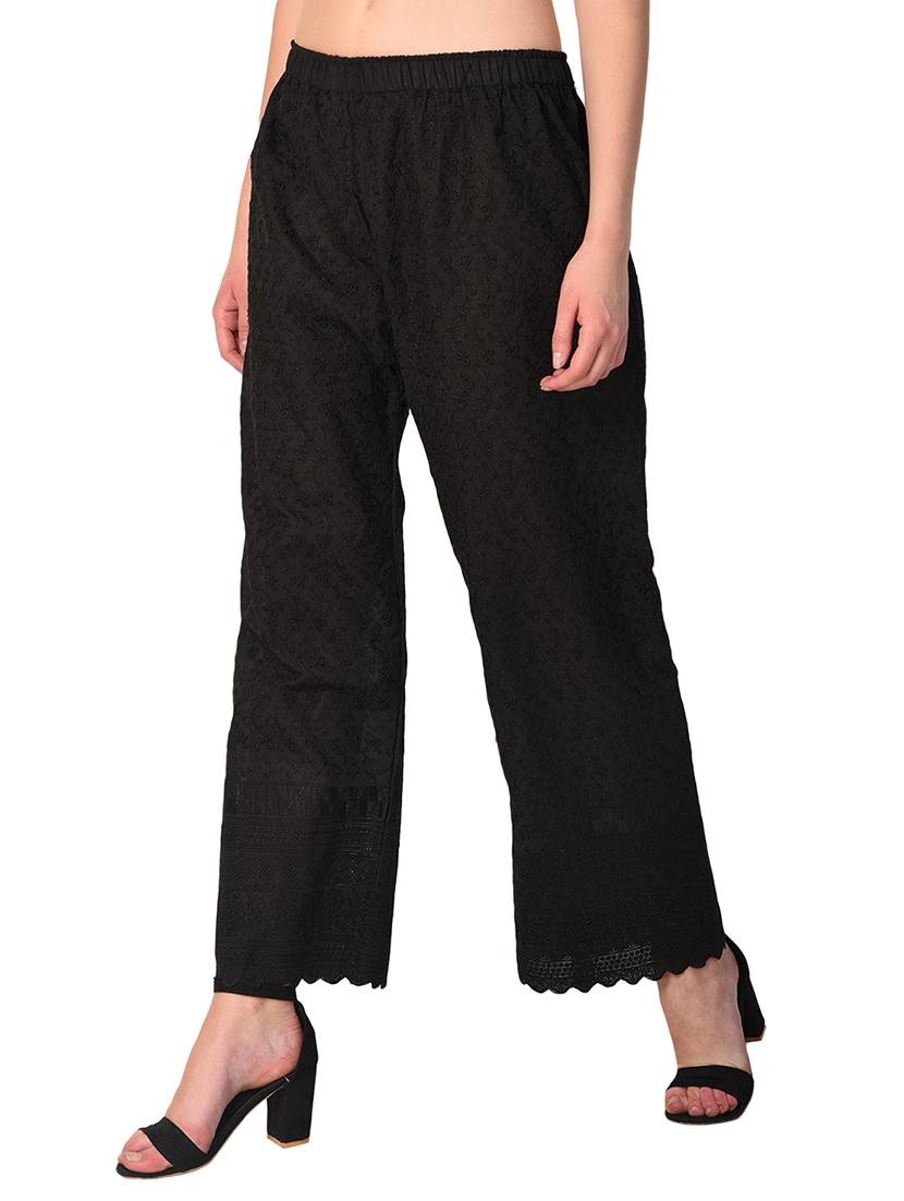 set of 2 chikankari straight palazzo - 15395527 - Zoom Image - 7