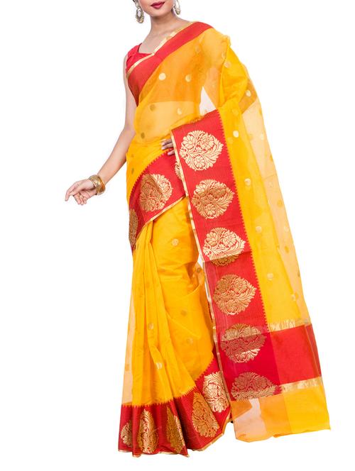 zari woven contrast border saree with blouse - 15398266 - Standard Image - 1