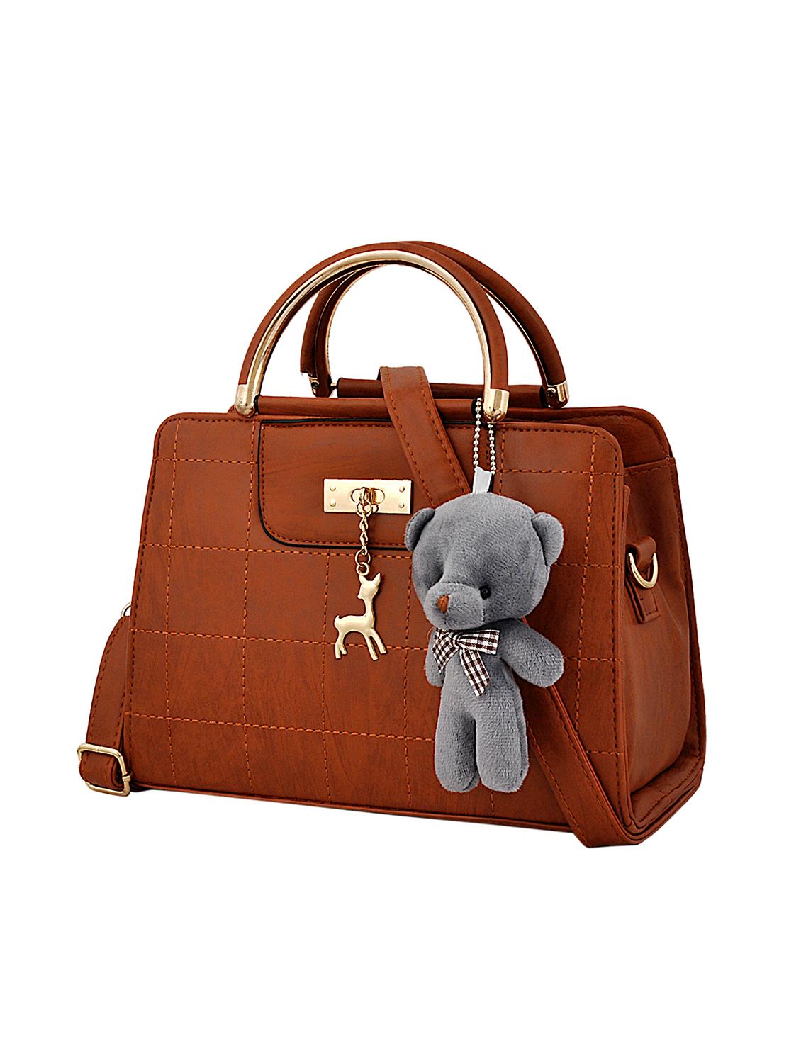 brown leatherette (pu) regular sling bag - 15398878 - Zoom Image - 4