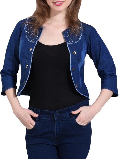 embellished frayed jacket - 15399497 - Standard Image - 1