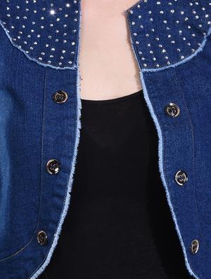 embellished frayed jacket - 15399497 - Standard Image - 4