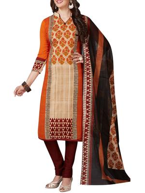 Printed unstitched combo suit - 15400807 - Standard Image - 4