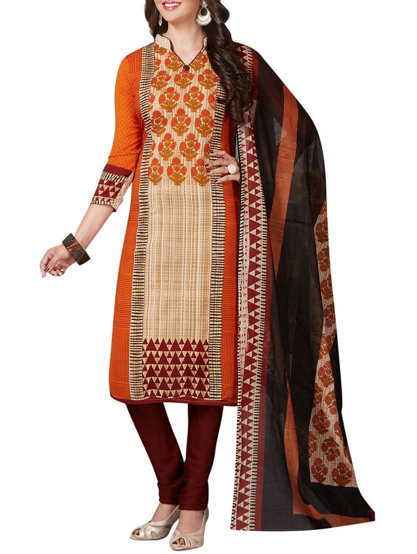 Printed unstitched combo suit - 15400807 - Zoom Image - 4