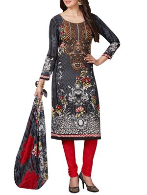 Printed unstitched combo suit - 15400902 - Standard Image - 4