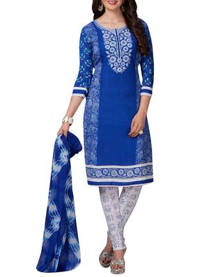 Printed unstitched combo suit - 15400907 - Standard Image - 4
