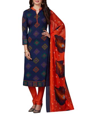 Printed unstitched combo suit - 15400910 - Standard Image - 4