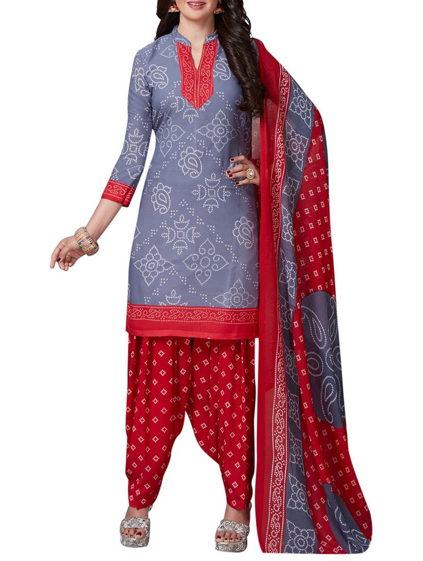Printed unstitched combo suit - 15400924 - Zoom Image - 4