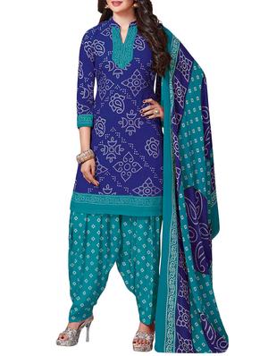 Printed unstitched combo suit - 15400934 - Standard Image - 4