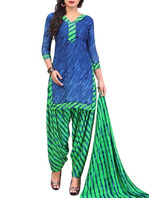 Printed unstitched combo suit - 15401085 - Standard Image - 4