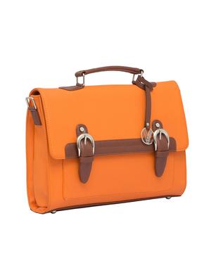 orange leatherette (pu) regular satchel - 15401394 - Standard Image - 4