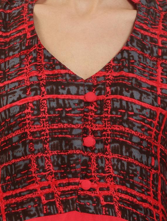 flared slit printed kurta - 15405731 - Zoom Image - 4