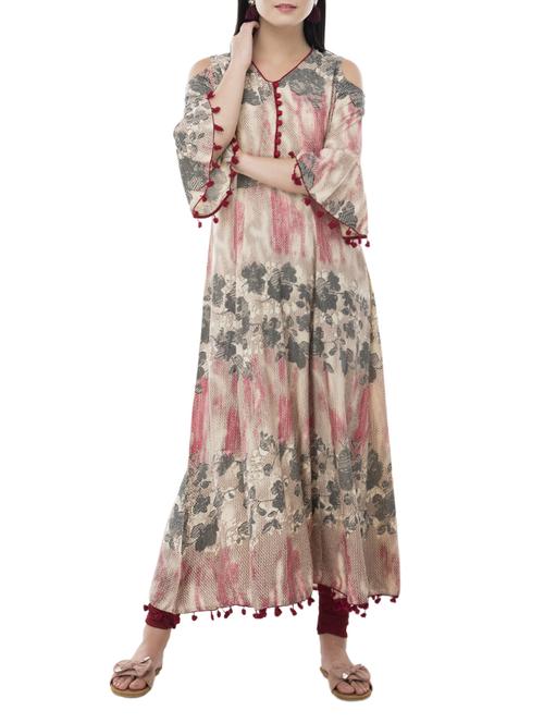 flared tassels kurta - 15410256 - Standard Image - 1
