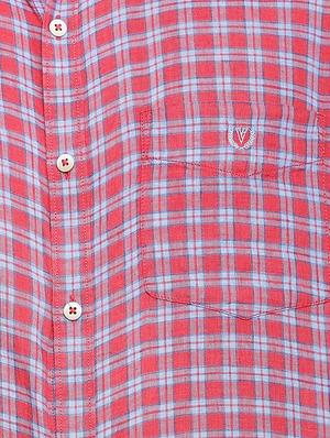 red linen casual shirt - 15410573 - Standard Image - 4