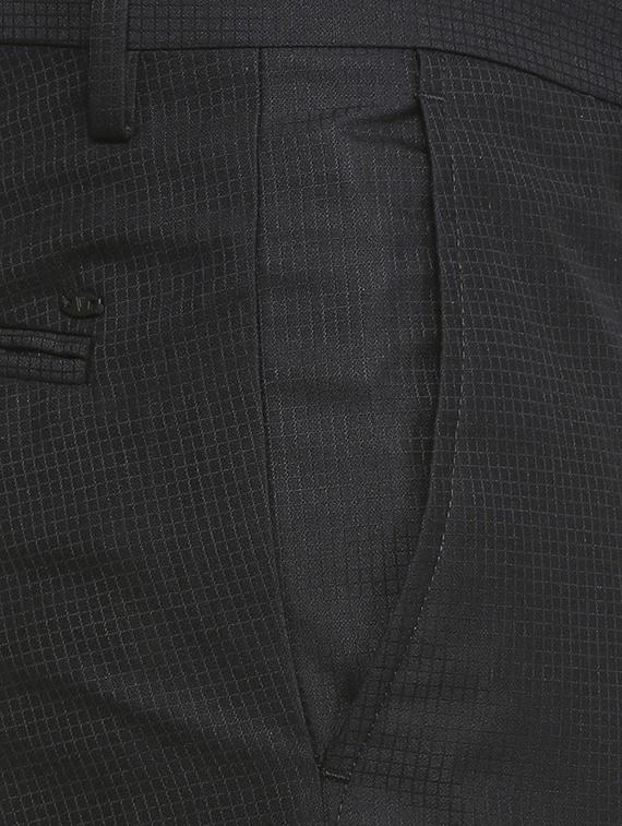 black polyester blend flat front formal trouser - 15410843 - Zoom Image - 4