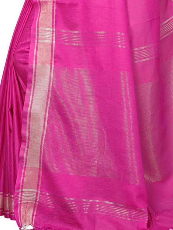 Linen maheshwari saree with blouse - 15410849 - Zoom Image - 4