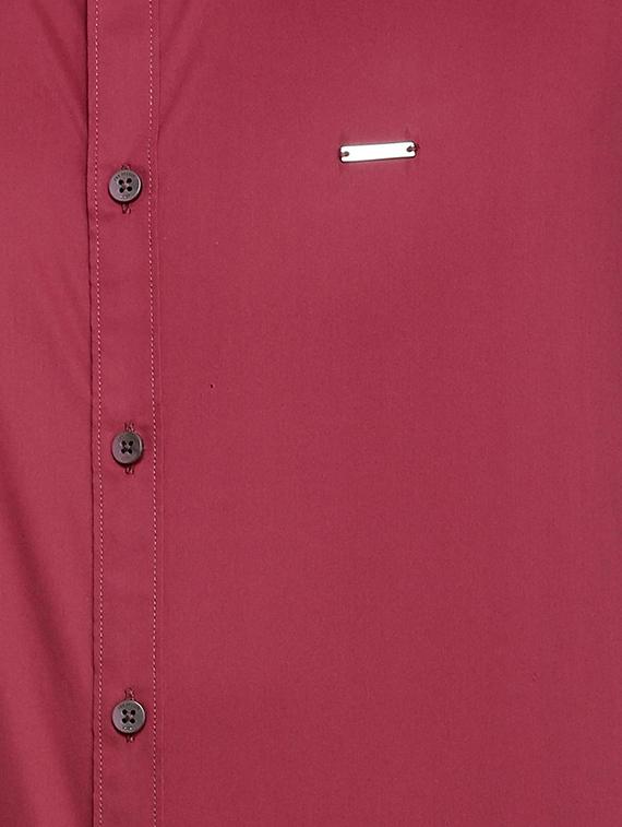 maroon cotton blend formal shirt - 15410903 - Zoom Image - 4