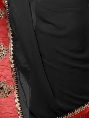 embroidered lace border saree with blouse - 15411067 - Standard Image - 4