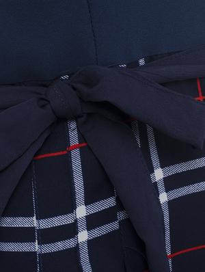 Plaid belted dress - 15411126 - Standard Image - 4