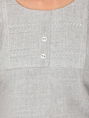 straight embroidered kurta - 15411187 - Standard Image - 4