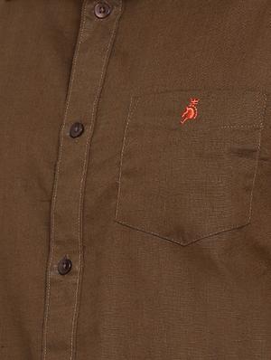 brown cotton casual shirt - 15411204 - Standard Image - 4